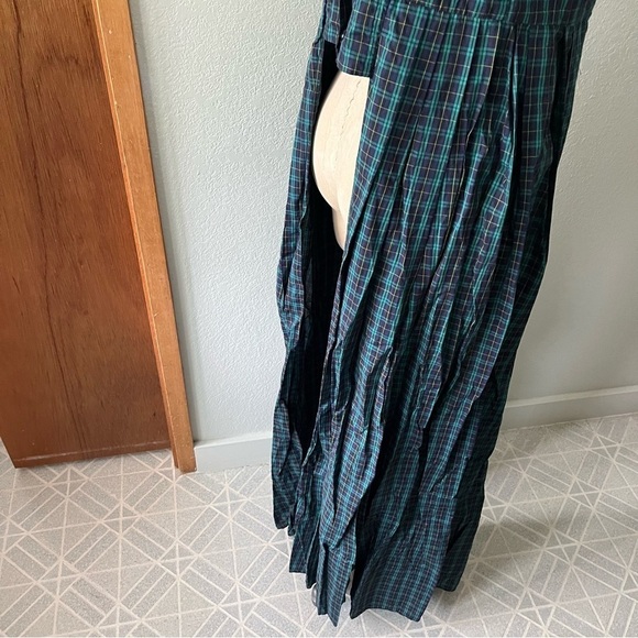 PETERSYN sz M Blue Plaid Woven Tank Top Long Sides High Low - Picture 13 of 16